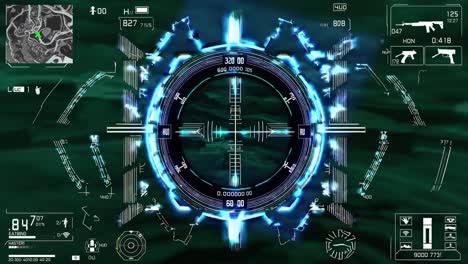 displaying a map with target locations, available weapons, and relevant data on a heads up display, offering comprehensive information for precise targeting and strategic decisions