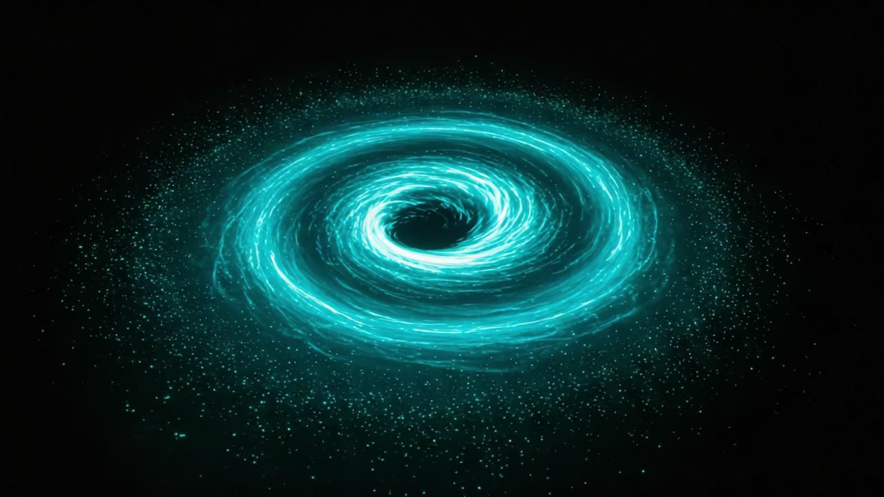 Mesmerizing Cosmic Vortex: A Stunning Visual Representation of a Spiral Structure Capturing the Awe of Galactic Phenomena in Brilliant Turquoise Light