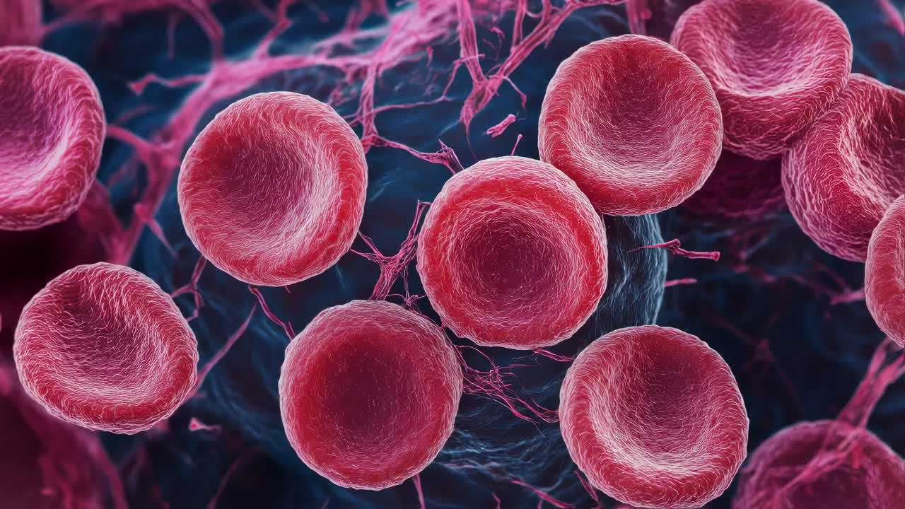 glóbulos rojos en los vasos sanguíneos