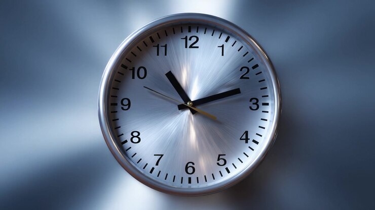 A Gleaming Wall Clock with Dynamic Motion Blur Effects Depicting the Passage of Time and the Importance of Every Second Captured in Two Distinct Frames