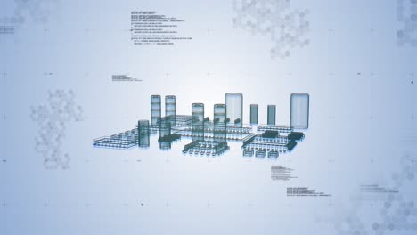 animation of digital elements compounds moving and data processing