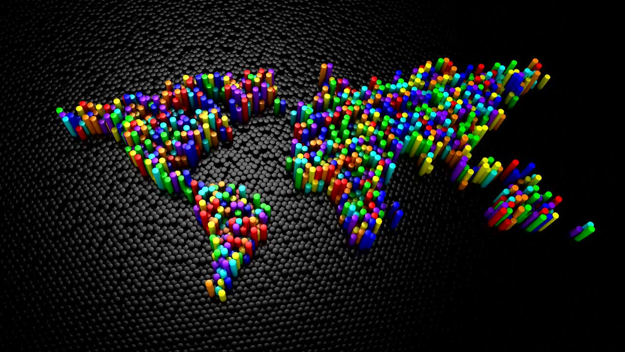 los cilindros formaron un mapa del mundo