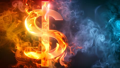 burning dollar sign