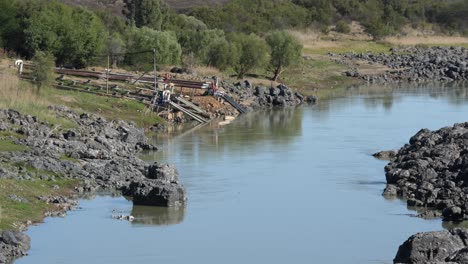 Irrigation-water-is-pumped-from-Orange-River-in-Karoo,-South-Africa