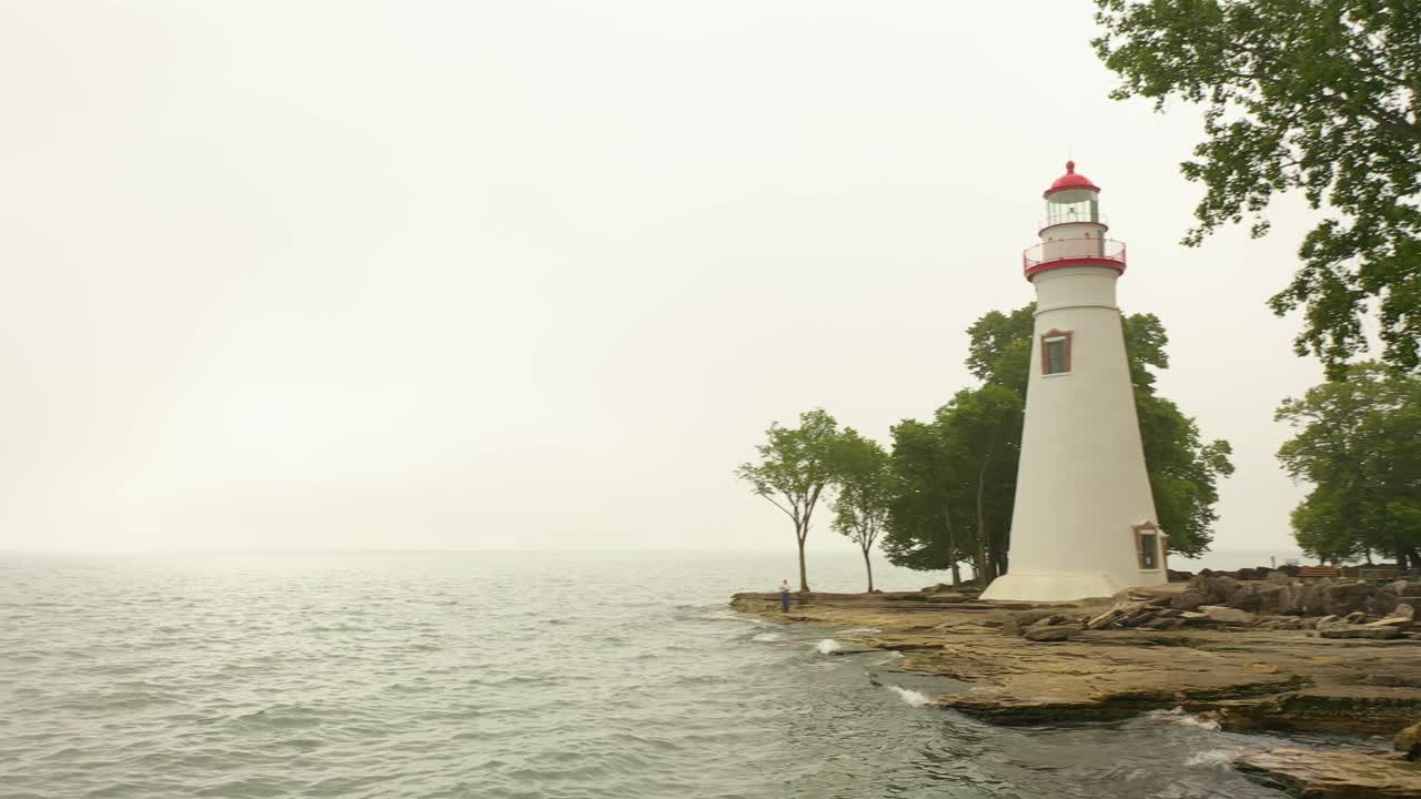 마블 헤드 등대 공중 4k 데이