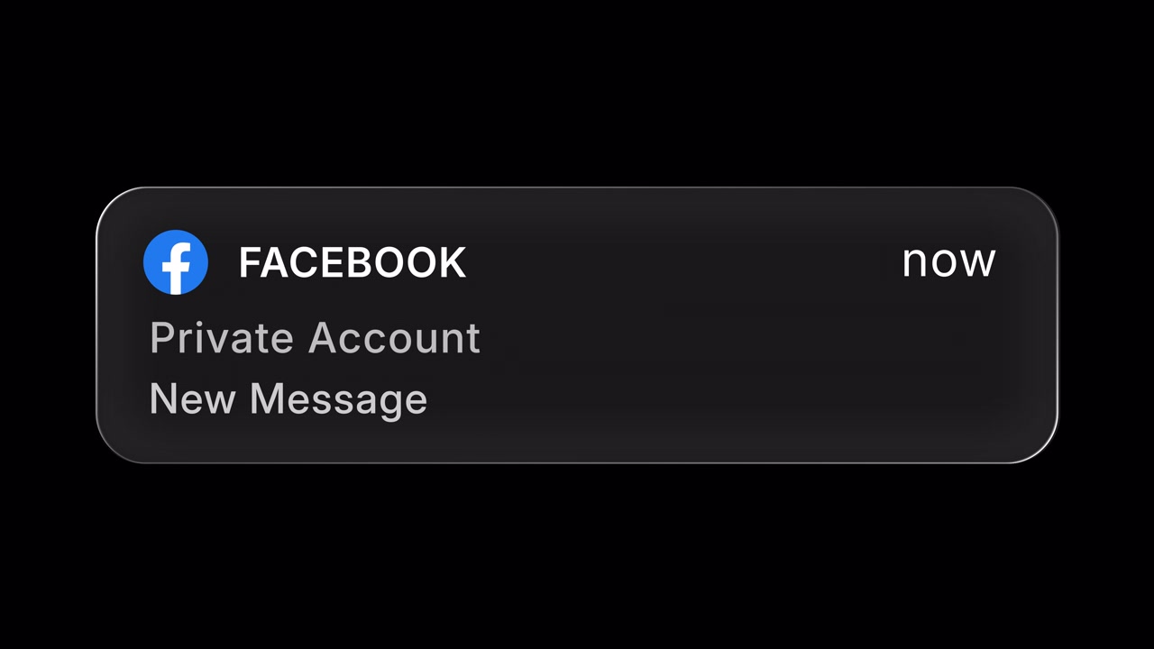 Flydende Glas Facebook Notifikationspopup UI
