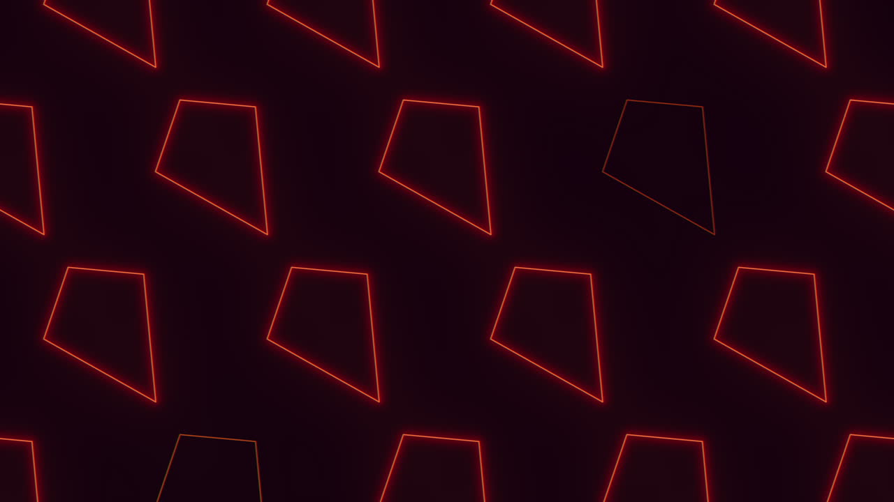 diamante de neón rojo en filas en degradado negro