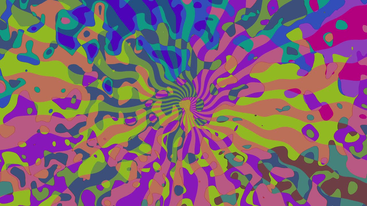 fondo psicodélico abstractamente colorido - vibraciones retro: movimiento fluido en un fondo concéntrico caótico
