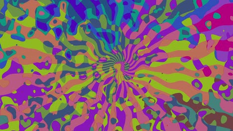 fondo psicodélico abstractamente colorido - vibraciones retro: movimiento fluido en un fondo concéntrico caótico