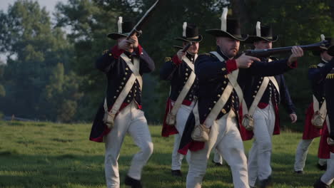 historical reenactment of a 18th-century battle