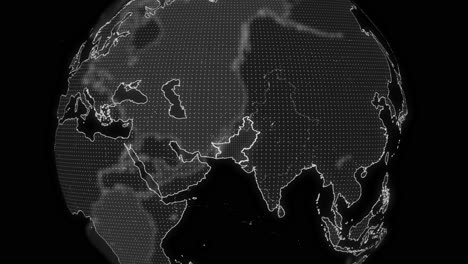 Pakistan-Country-alpha-for-editing-Data-analysis-Technology-Globe-rotating,-Cinematic-video-showcases-a-digital-globe-rotating,-zooming-in-on-Pakistan-country-alpha-for-editing-template