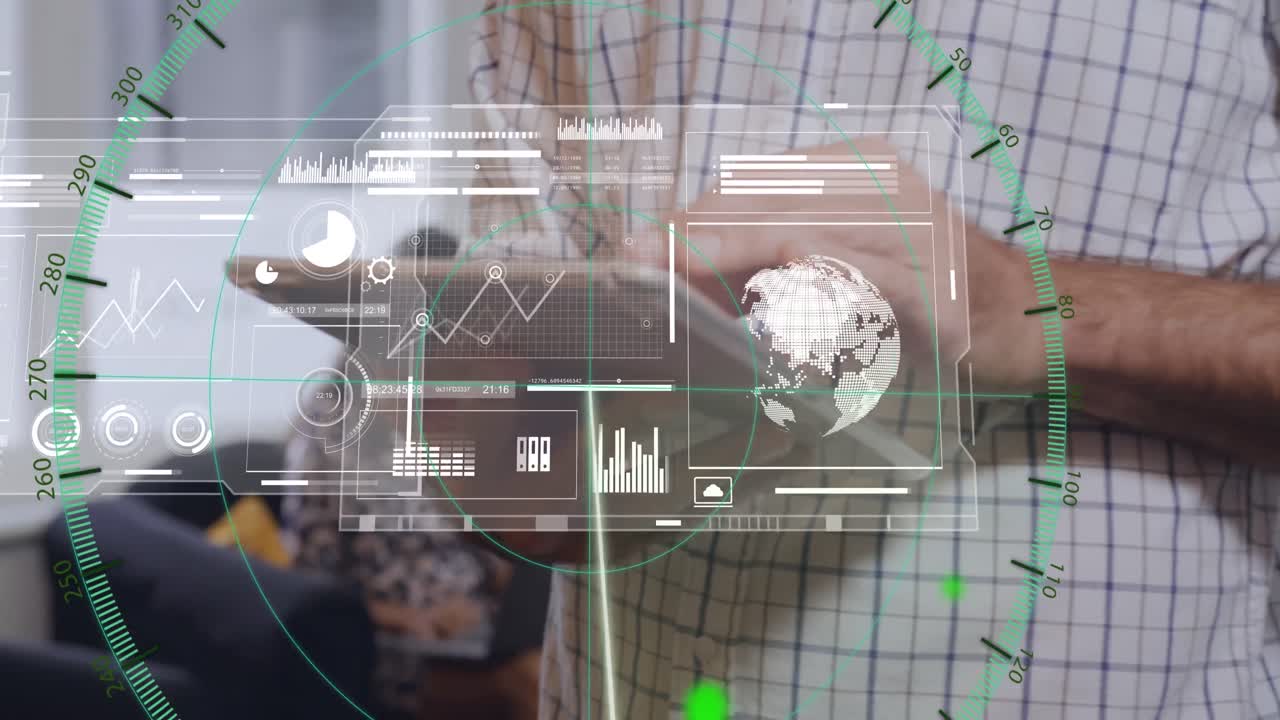 animación de las estadísticas y el procesamiento de datos sobre diversos empresarios en la oficina