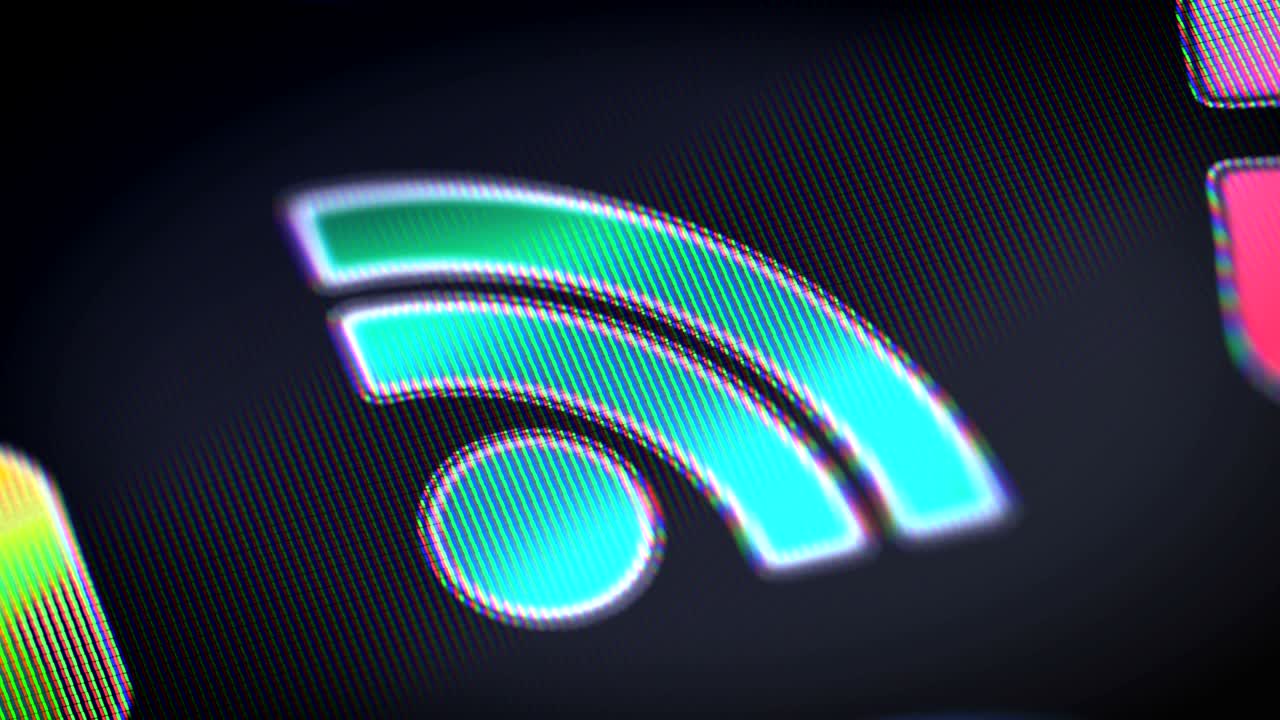 el icono rss en la pantalla. en bucle.