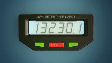 electricity measuring device. typical residential digital electric meter with a transparent plastic case showing household consumption in kilowatt hours. electric power usage.