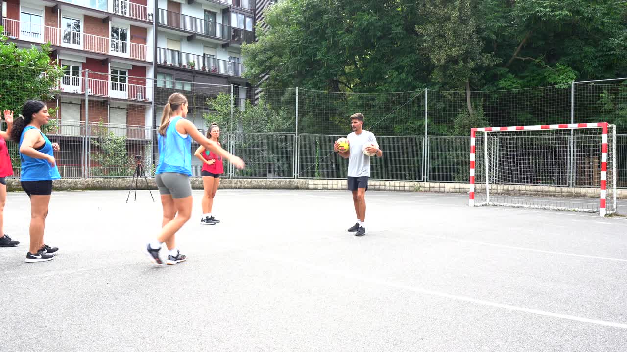 Group playing soccer