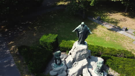statue of jesus christ in a park