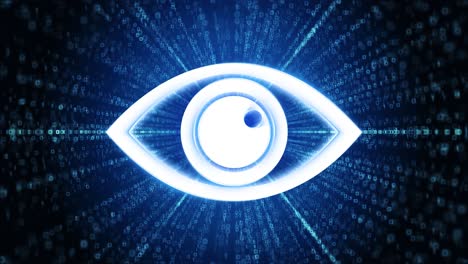 tech eye icon digital cyber space loop technology tunnel animation concept of technology security