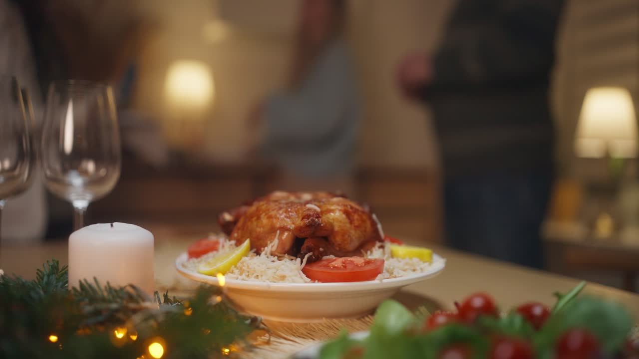 Festive Christmas Dinner with Roasted Chicken