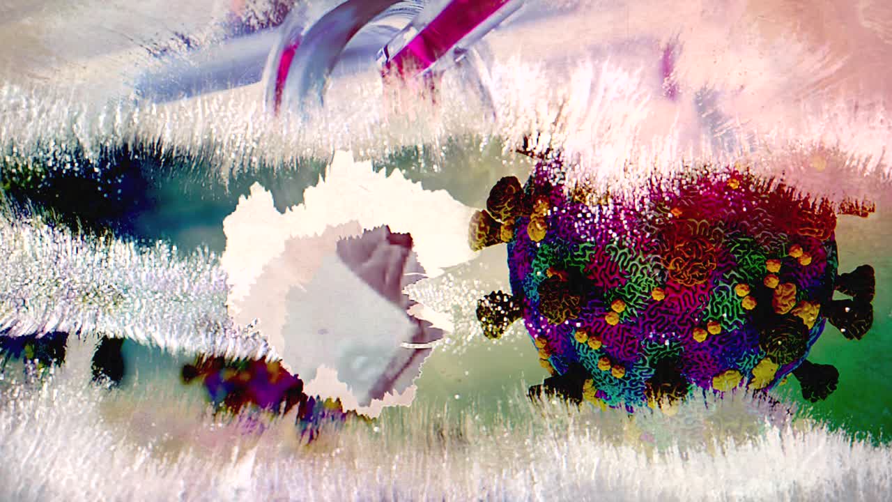 covid 19 바이러스 펜다믹 잉크 애니메이션 마스크 및 코로나