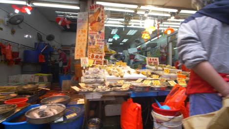 produce on stalls at hong kong market