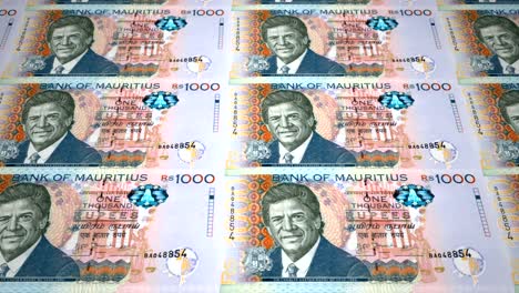 billetes de mil rupias de las islas de mauricio, dinero en efectivo, bucle