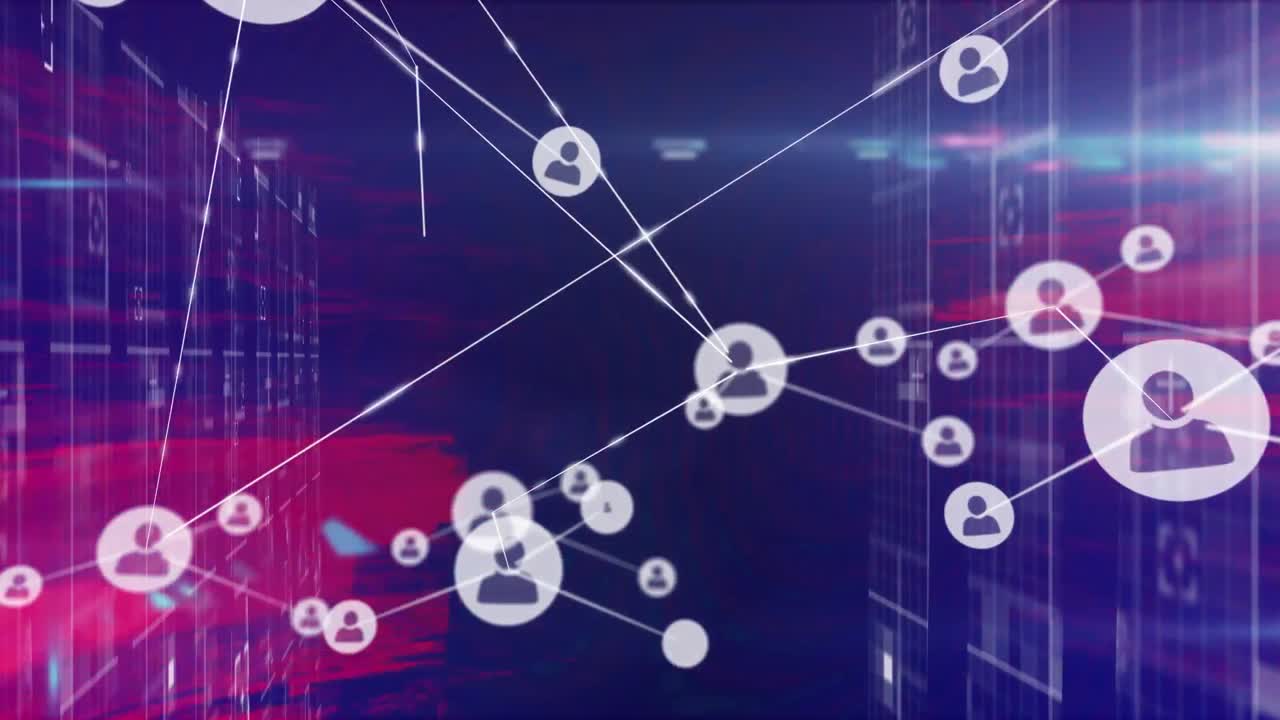 animación de la red de conexiones sobre fondo negro