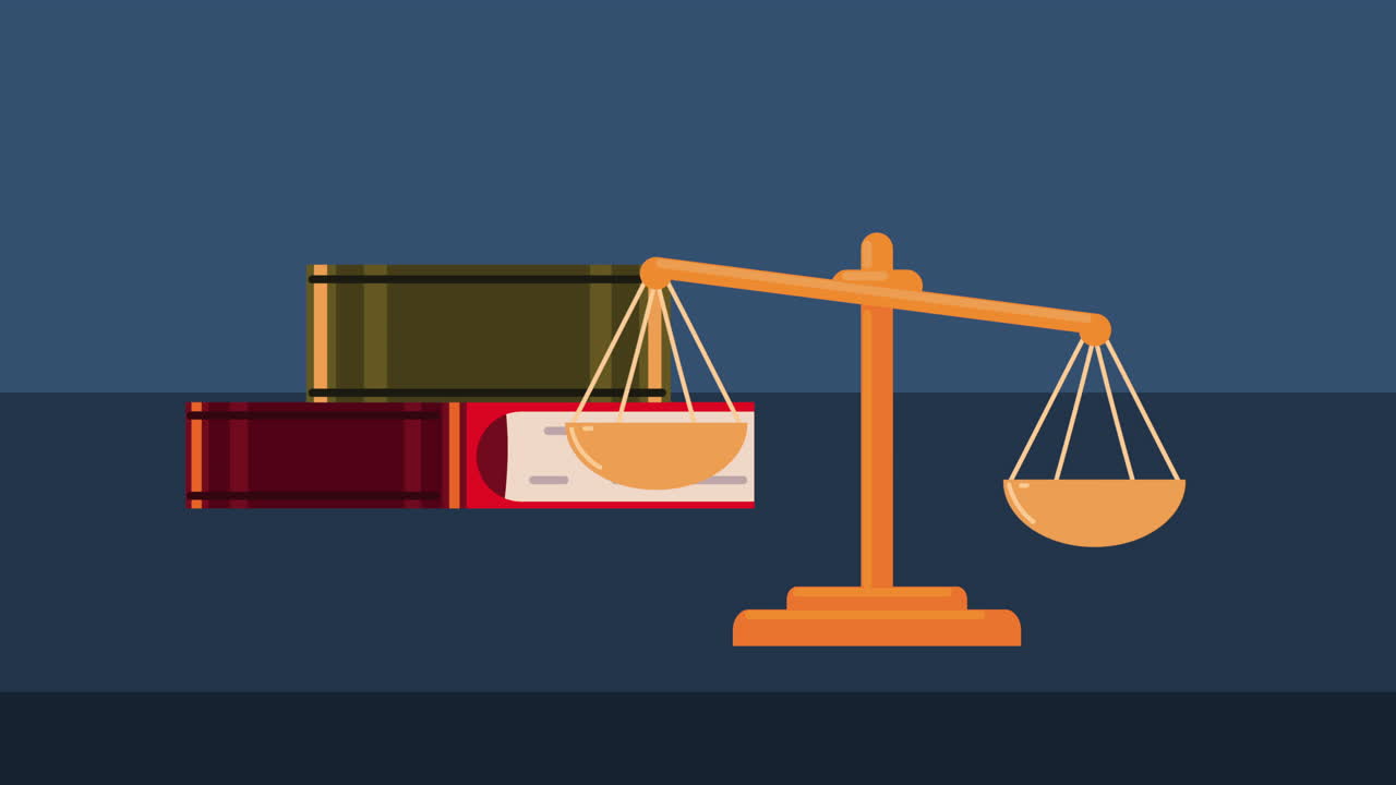 균형과 책 애니메이션