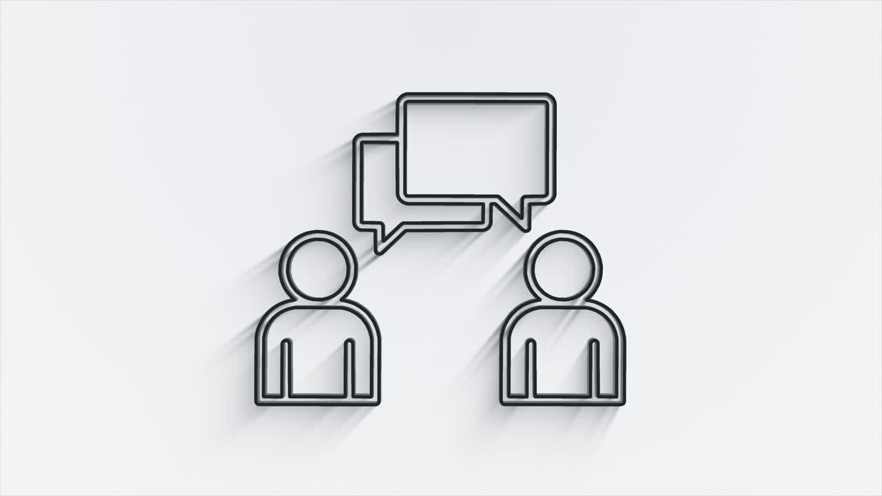 소셜 미디어 라인 그림자 아이콘 디자인은 색 배경에 고립되어 있습니다. 웹 아이콘의 윤, 모션 그래픽.