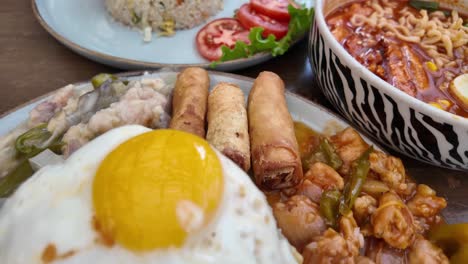 a variety of asian dishes