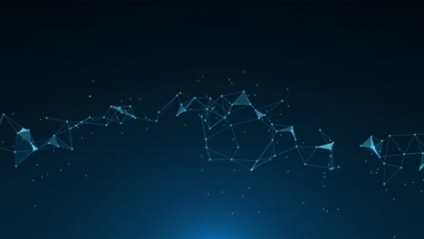 network wave dots weave lines digital connection moving dots lines technology background network