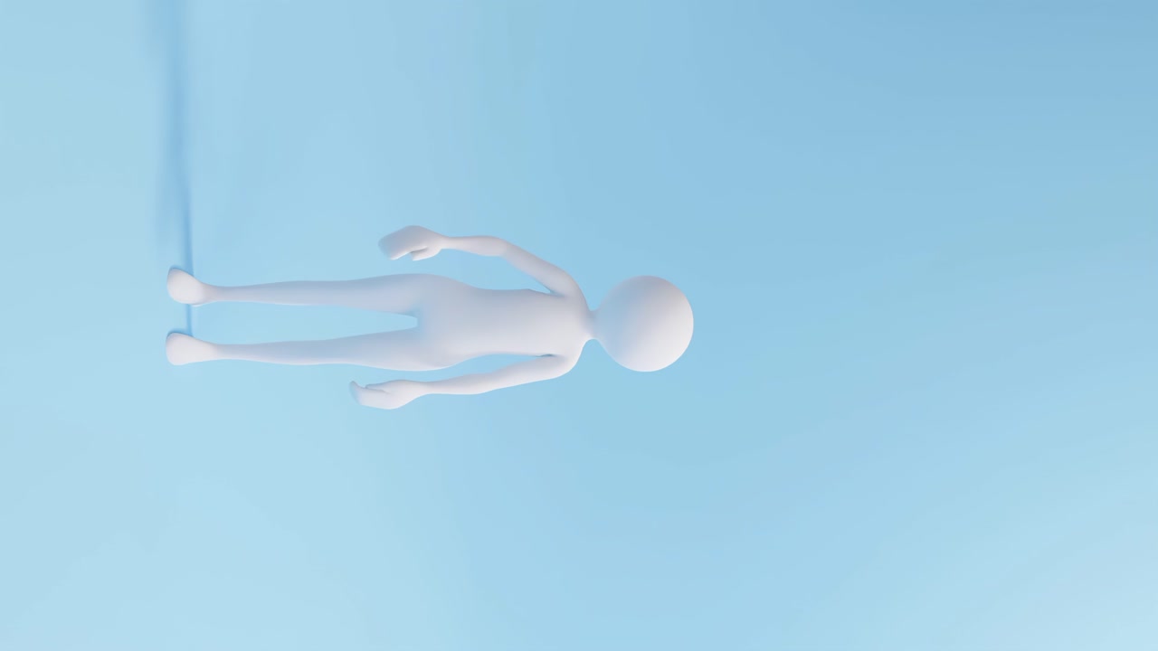 ⁇  아바타가 손을 흔들고 있는 수직 3d 애니메이션