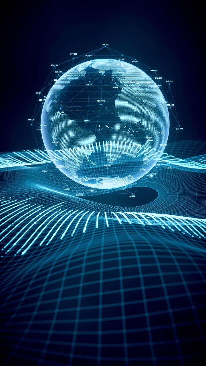 Coding digital planet with big data concept, 3d rendering.