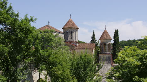 motsameta orthodox monastery hidden in forest trees in georgia