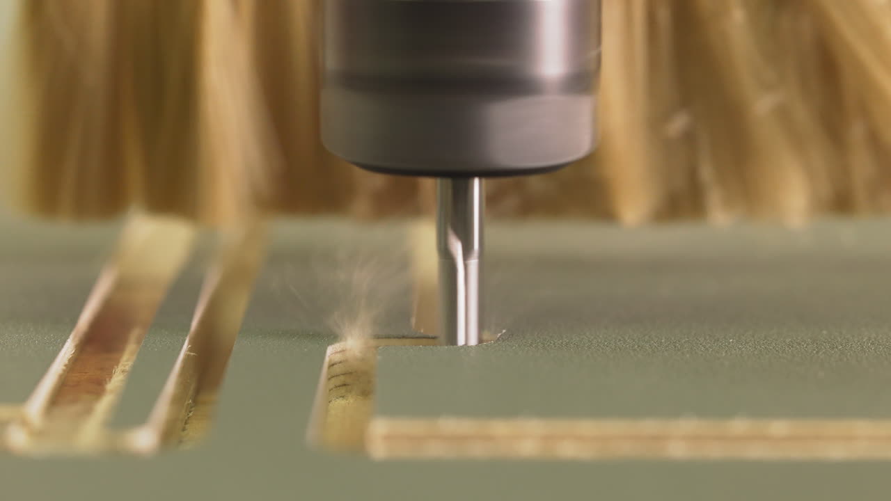 절단기 는 장식품 을 잘라낸다. 브러시 는 목공 의 먼지 를 청소 한다.