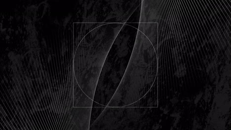 digital animation of abstract changing geometrical shapes against black background