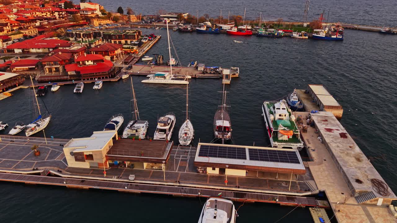 Exploring the vibrant marina on the coast of Nesebar, Bulgaria