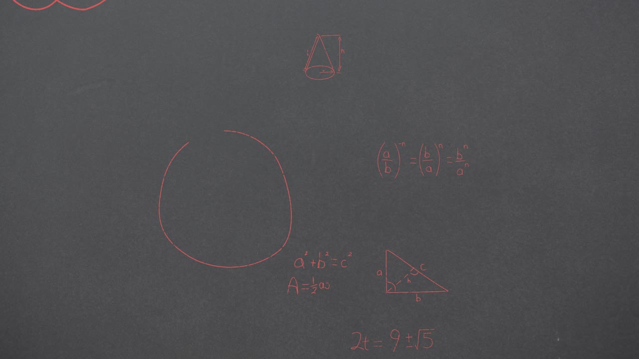 animación de ecuaciones matemáticas sobre un fondo gris