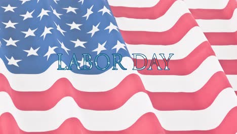 Animation-of-labor-day-text-over-flag-of-united-states-of-america