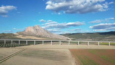 video with a drone flying over a famous mountain in the south of andalusia in the malaga city of antequera, called the peña de los enamorados