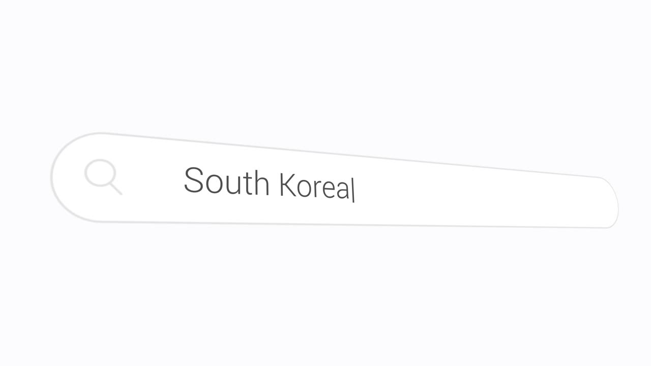 検索ボックスに「韓国」と入力 - インターネット閲覧。
