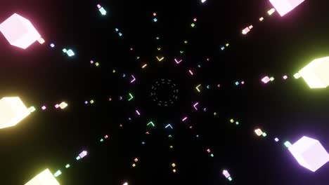 vj loop animation flashing cubes.