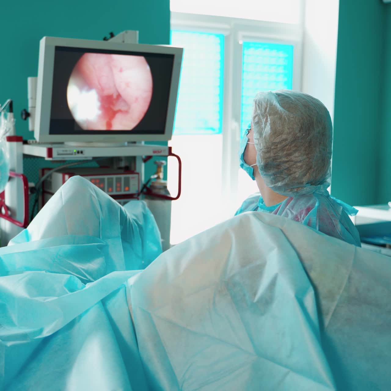 Gynecologist examining patient