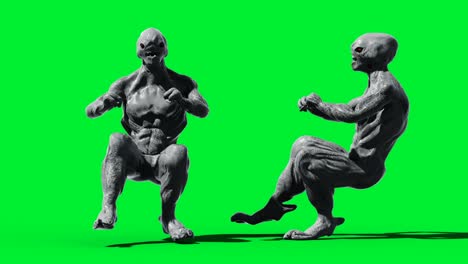 animación de monstruos aterradores. físico, movimiento, desenfoque. animación realista en 4k. pantalla verde