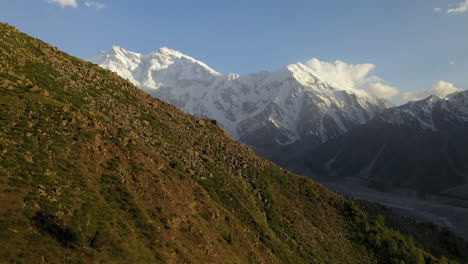 Aerial-shot-of-Nanga-Parbat,-Fairy-Meadows-Pakistan,-cinematic-rotating-and-revealing-drone-shot