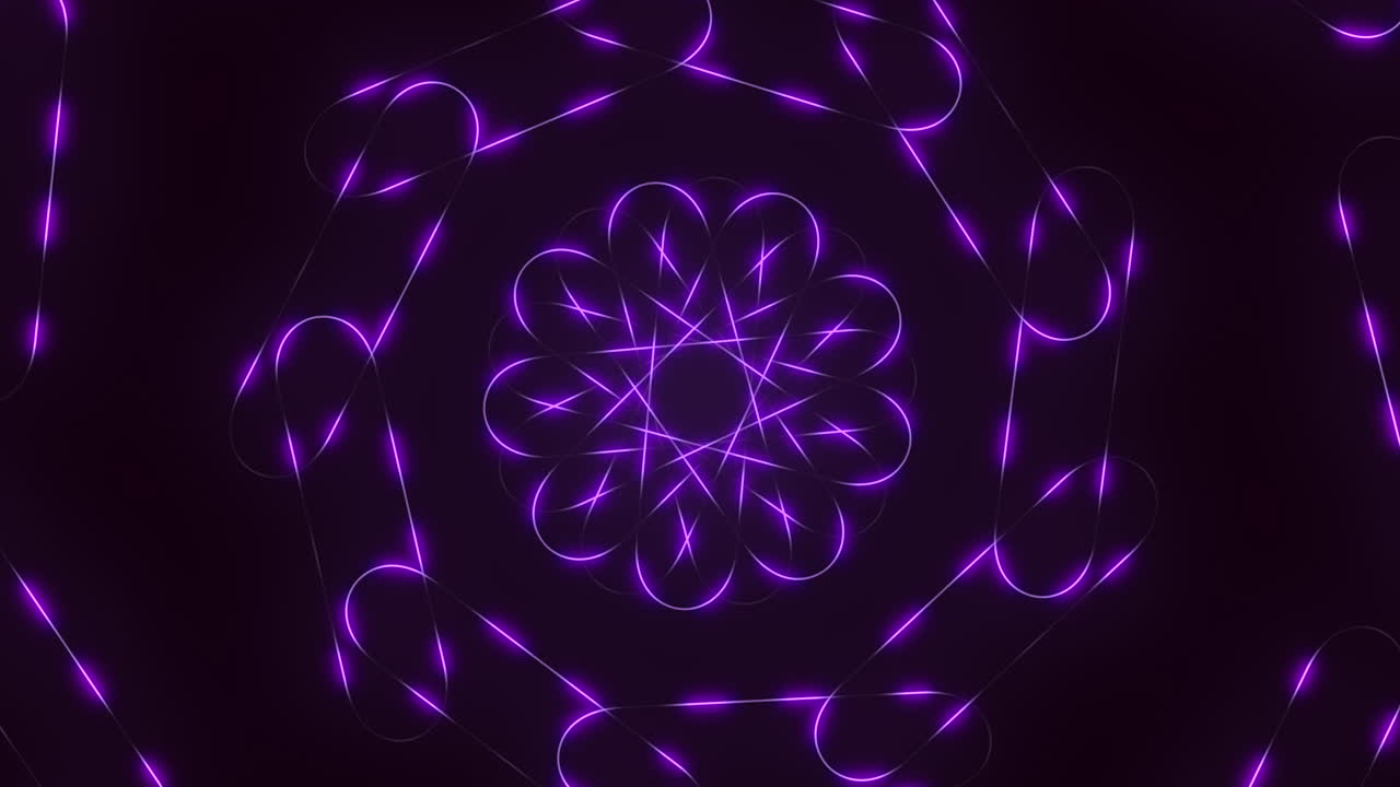 ilusión futurista de neón formas púrpuras en gradiente negro