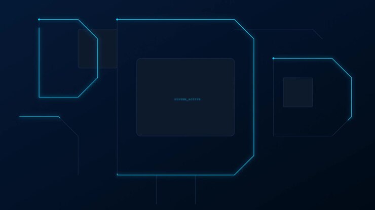 Digital Interface HUD with System Active Text Animation