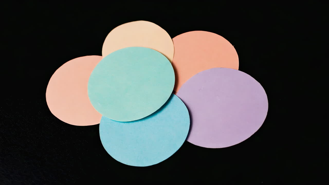 Abstract Pastel Ovals on Black Background