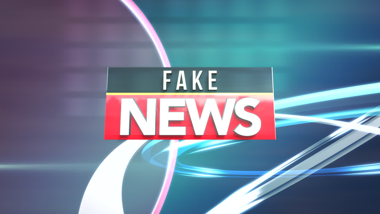 Fake News con cerchi in studio giornalistico