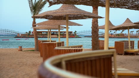 scenic sea view with empty beach. beautiful landscape of egyptian coastline.