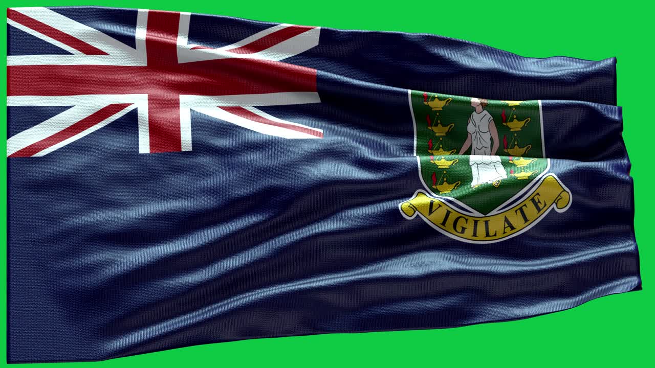 4k bandera muy detallada de las islas vírgenes británicas - bandera de las islas vírgenes británicas de alto detalle - bandera nacional de las isles vírgenes británicos de patrón de onda elementos en bucle
